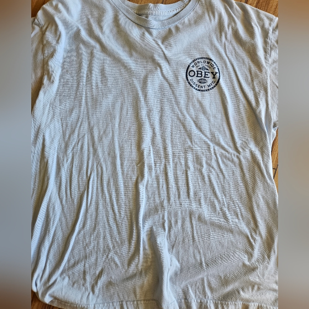 Obey Men's Light Gray Short Sleeve Tee